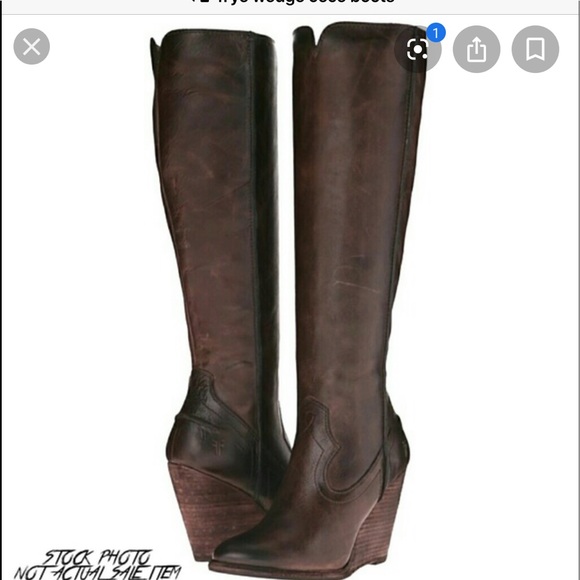FRYE wedge CECE boots sz 5.5 - Picture 1 of 8